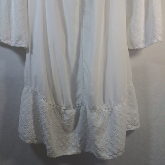 J Gee White Off Shoulder Bell Sleeve Dress Cottage Core Boho  Size XL - Picture 5 of 9